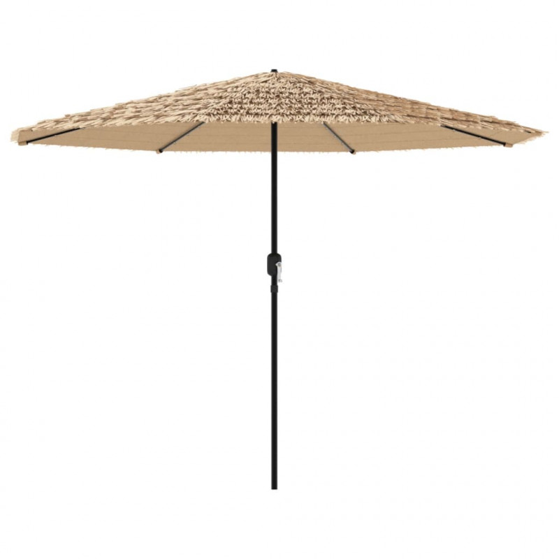 Parasol ogrodowy z LED, stalowy słupek, brązowy, 324x324x247 cm
