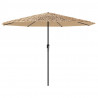 Parasol ogrodowy z LED, stalowy słupek, brązowy, 324x324x247 cm