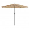 Parasol ogrodowy z LED, stalowy słupek, brązowy, 324x324x247 cm