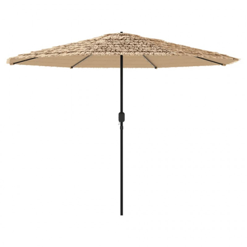 Parasol ogrodowy z LED, stalowy słupek, brązowy, 324x324x247 cm
