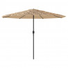 Parasol ogrodowy z LED, stalowy słupek, brązowy, 324x324x247 cm