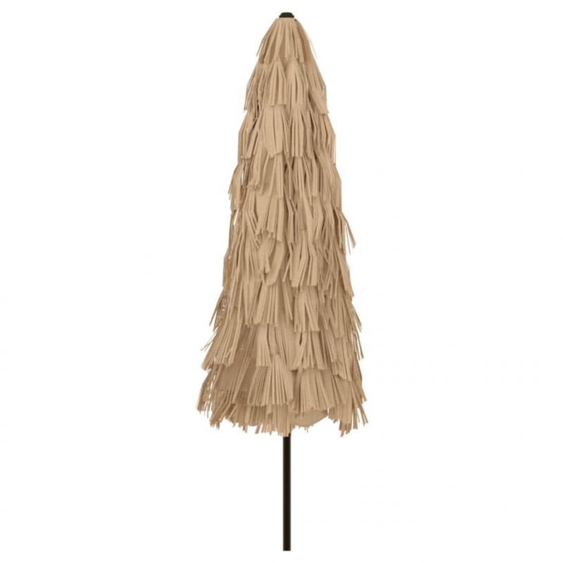 Parasol ogrodowy z LED, stalowy słupek, brązowy, 324x324x247 cm