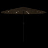 Parasol ogrodowy z LED, stalowy słupek, brązowy, 324x324x247 cm