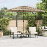 Parasol ogrodowy z LED, stalowy słupek, brązowy, 248x248x248 cm