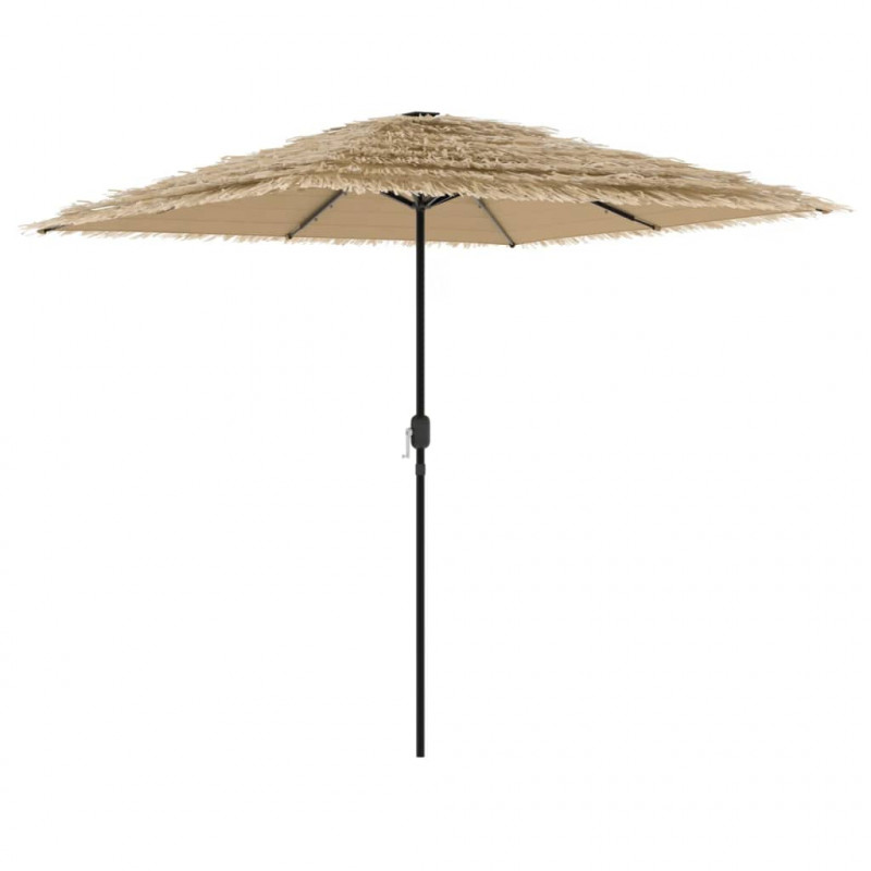 Parasol ogrodowy z LED, stalowy słupek, brązowy, 248x248x248 cm