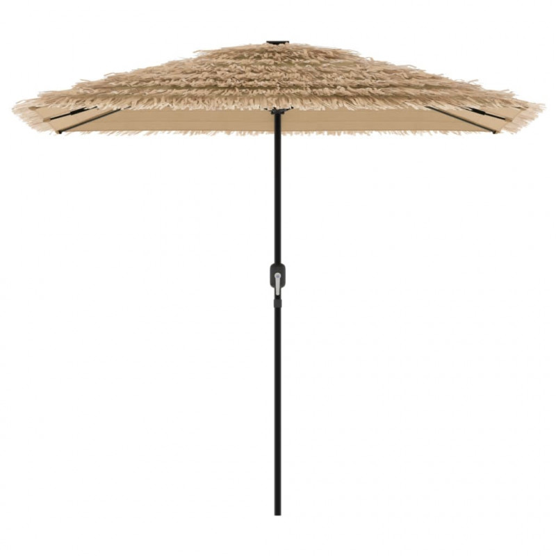 Parasol ogrodowy z LED, stalowy słupek, brązowy, 248x248x248 cm