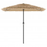 Parasol ogrodowy z LED, stalowy słupek, brązowy, 248x248x248 cm