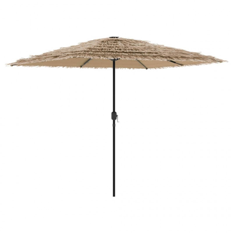 Parasol ogrodowy z LED, stalowy słupek, brązowy, 248x248x248 cm
