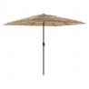 Parasol ogrodowy z LED, stalowy słupek, brązowy, 248x248x248 cm
