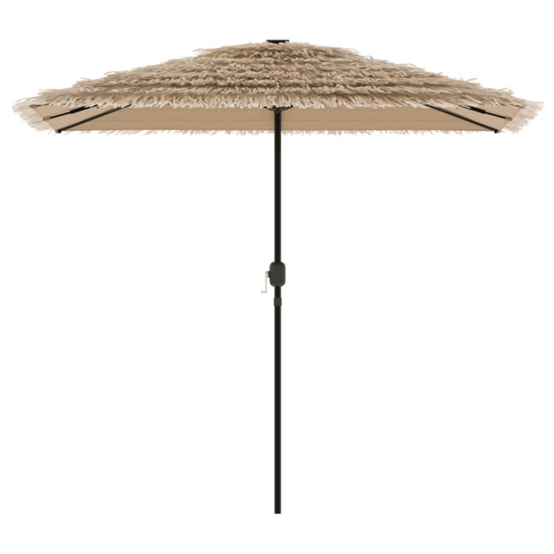 Parasol ogrodowy z LED, stalowy słupek, brązowy, 248x248x248 cm