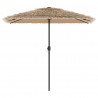 Parasol ogrodowy z LED, stalowy słupek, brązowy, 248x248x248 cm