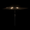 Parasol ogrodowy z LED, stalowy słupek, brązowy, 248x248x248 cm