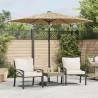 Parasol ogrodowy z LED, stalowy słupek, brązowy, 268x268x226 cm