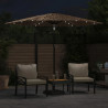 Parasol ogrodowy z LED, stalowy słupek, brązowy, 268x268x226 cm