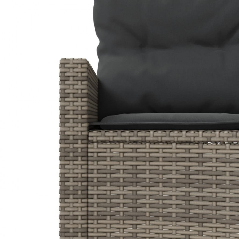 Sofa ogrodowa z poduszkami, okrągła, szary rattan PE