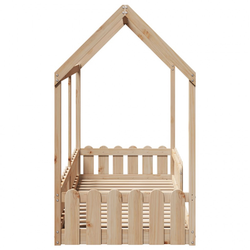 Rama łóżka dziecięcego z domkiem, 80x200 cm, drewno sosnowe