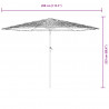 Parasol ogrodowy na stalowym słupku, biały, 288x288x225 cm