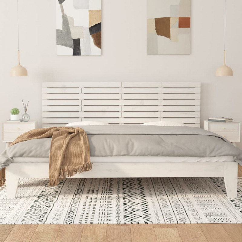 Wezgłowie łóżka, białe, 166x3x63 cm, lite drewno sosnowe