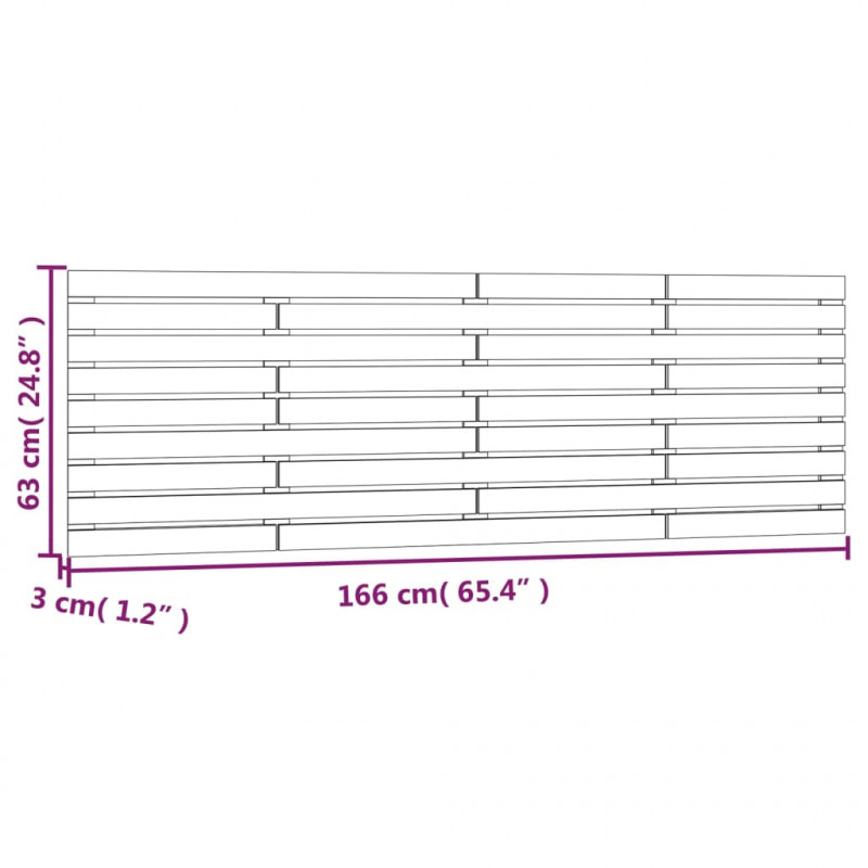 Wezgłowie łóżka, białe, 166x3x63 cm, lite drewno sosnowe