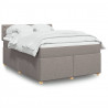 Łóżko kontynentalne z materacem, taupe, tkanina, 140x190 cm