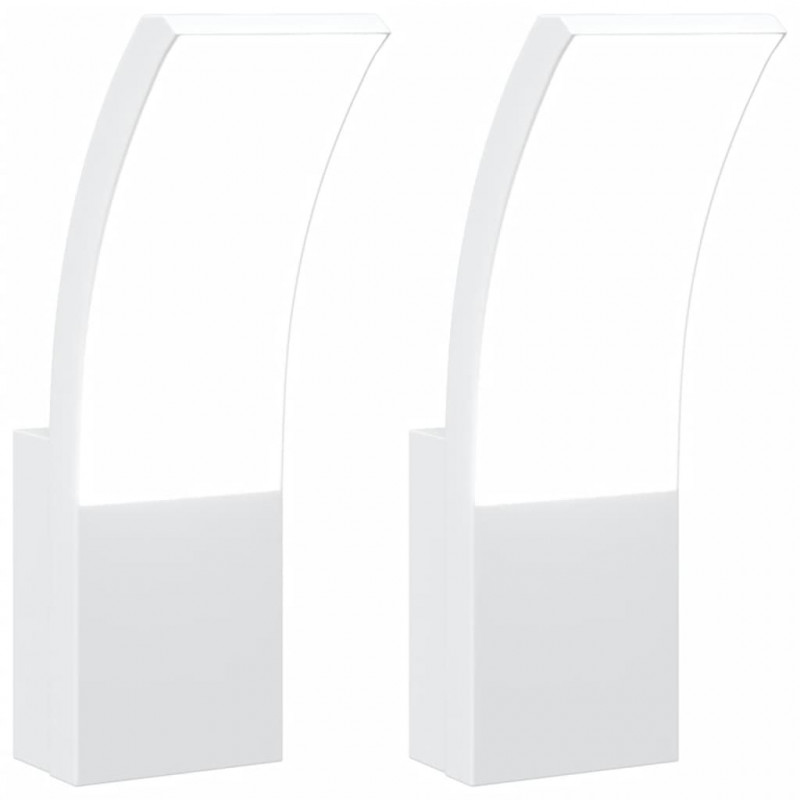 Kinkiety zewnętrzne LED, 2 szt., białe, odlewane aluminium