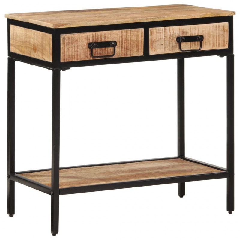 Stolik konsolowy, 70x35x70 cm, surowe drewno mango