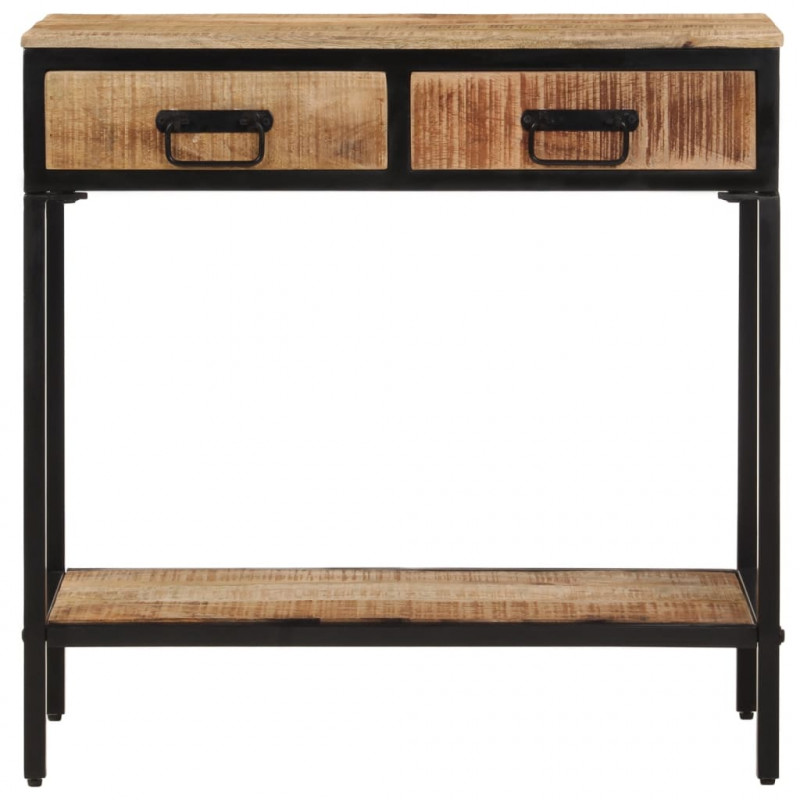 Stolik konsolowy, 70x35x70 cm, surowe drewno mango