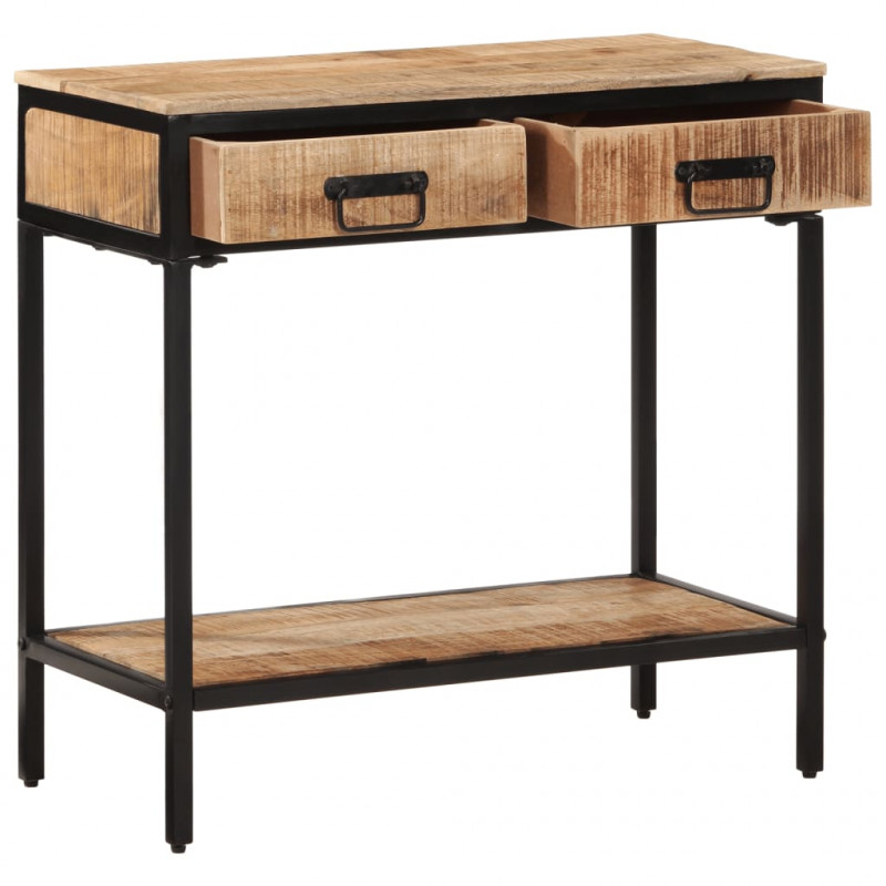 Stolik konsolowy, 70x35x70 cm, surowe drewno mango