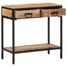 Stolik konsolowy, 70x35x70 cm, surowe drewno mango