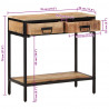 Stolik konsolowy, 70x35x70 cm, surowe drewno mango