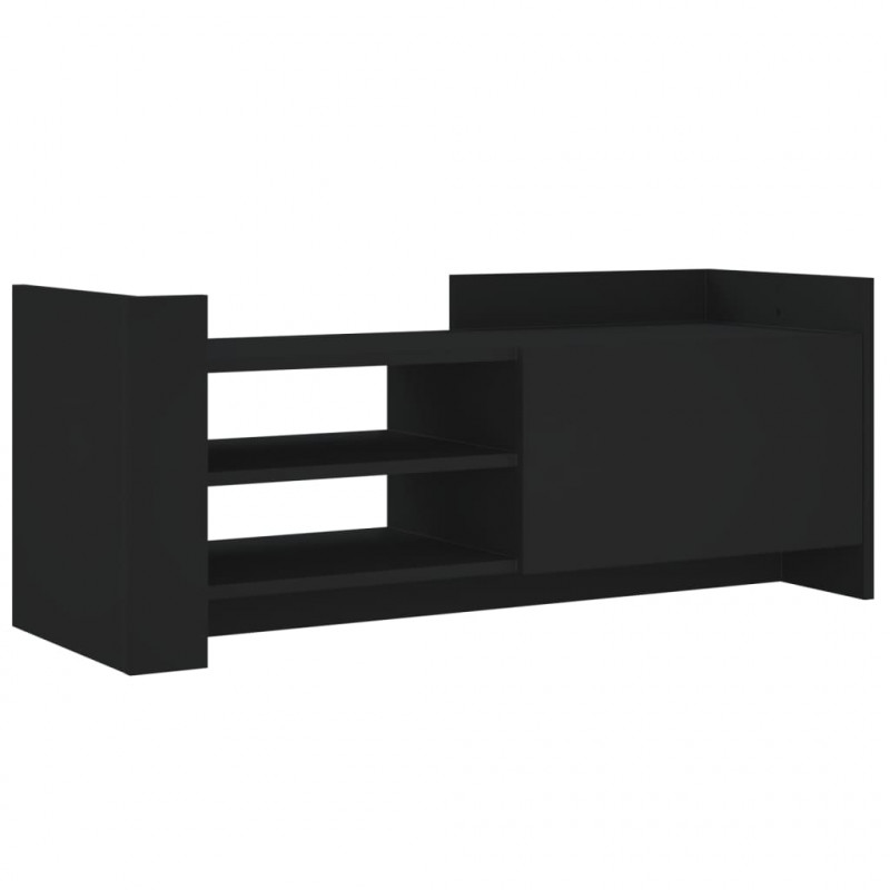 Szafka pod TV, czarna, 100x35x40 cm, materiał drewnopochodny