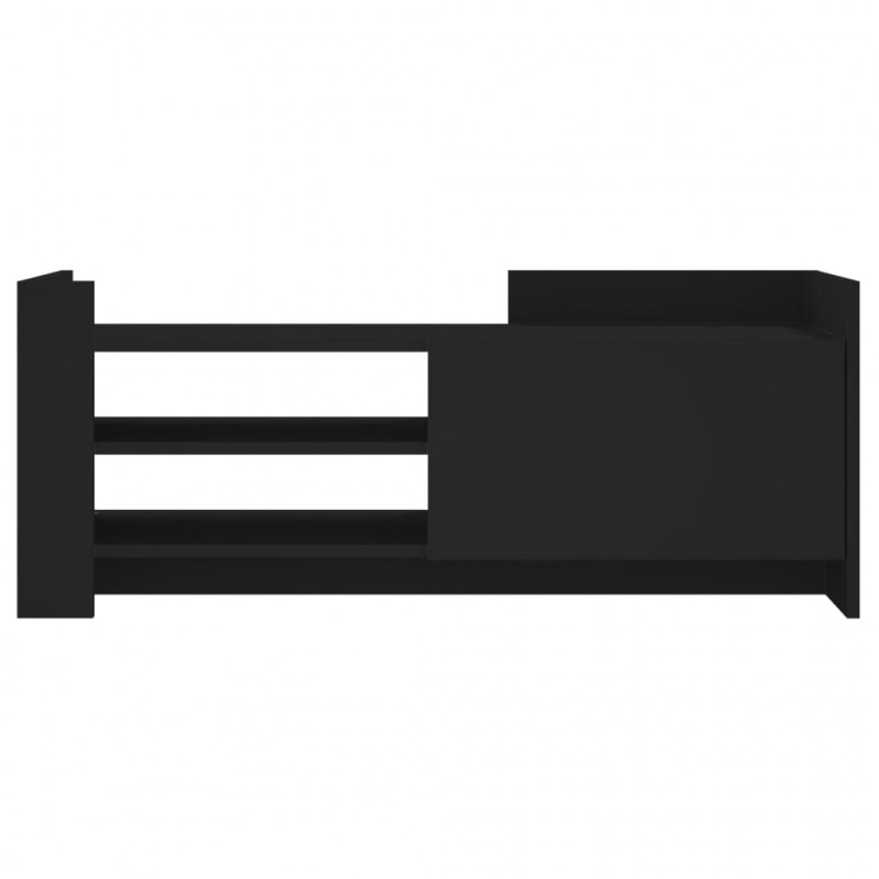 Szafka pod TV, czarna, 100x35x40 cm, materiał drewnopochodny