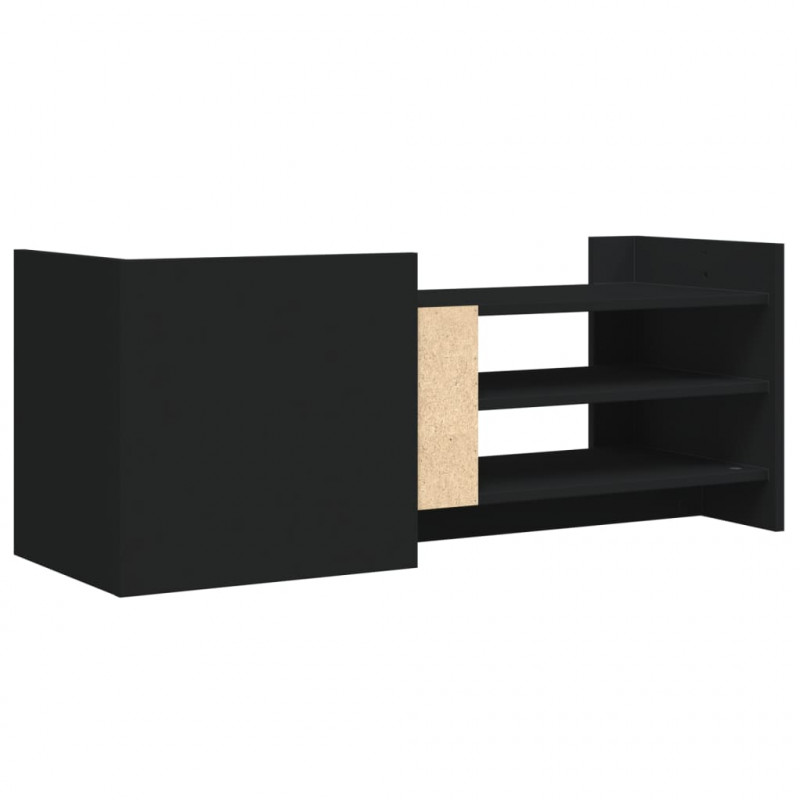 Szafka pod TV, czarna, 100x35x40 cm, materiał drewnopochodny
