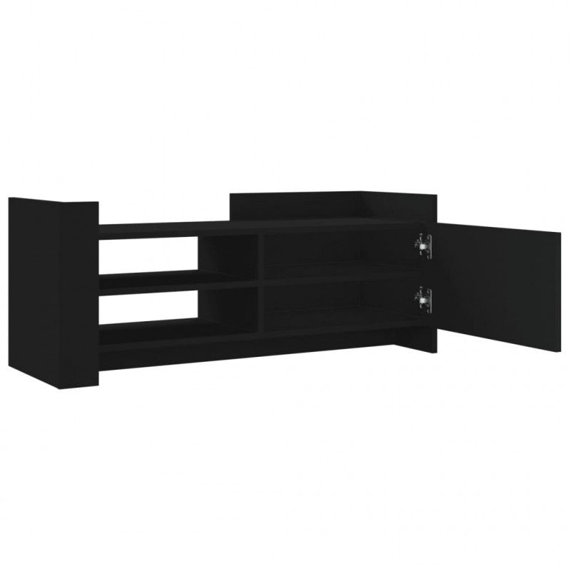 Szafka pod TV, czarna, 100x35x40 cm, materiał drewnopochodny