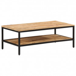 Stolik kawowy, 100x50x35 cm, surowe lite drewno mango