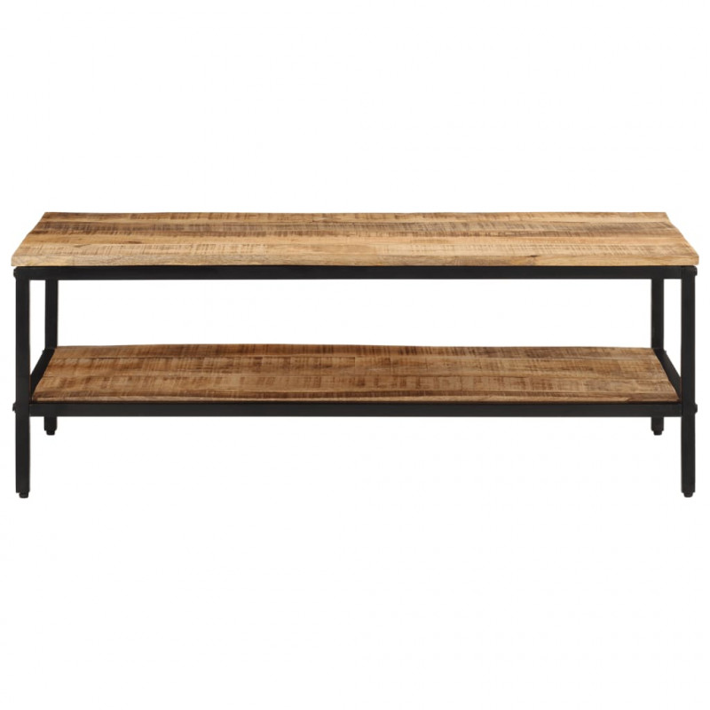Stolik kawowy, 100x50x35 cm, surowe lite drewno mango