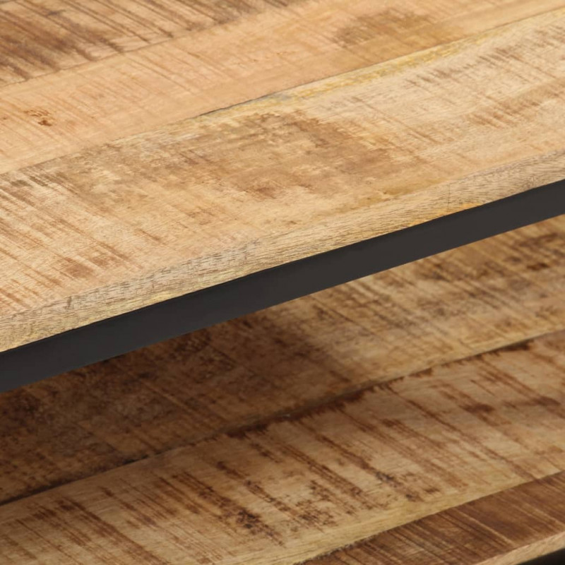 Stolik kawowy, 100x50x35 cm, surowe lite drewno mango