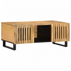 Stolik kawowy, 100x55x40 cm, lite surowe drewno mango