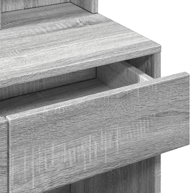 Toaletka z oświetleniem LED, szary dąb sonoma, 80x41x144,5 cm