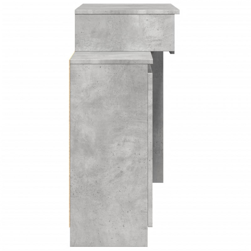Toaletka z oświetleniem LED, szarość betonu, 115x37x110,5 cm