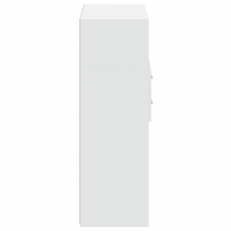 Wysoka szafka, biała, 80x42,5x124 cm, materiał drewnopochodny