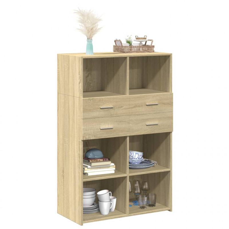 Wysoka szafka, dąb sonoma, 80x42,5x124 cm