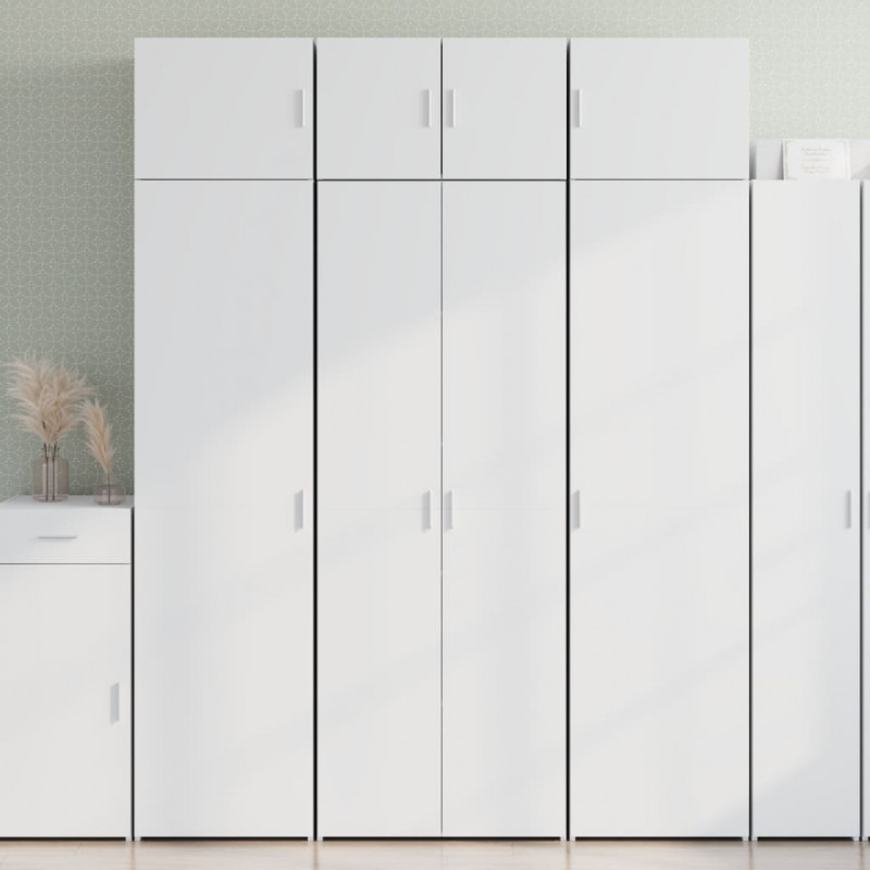 Wysoka szafka, biała, 70x42,5x185 cm, materiał drewnopochodny