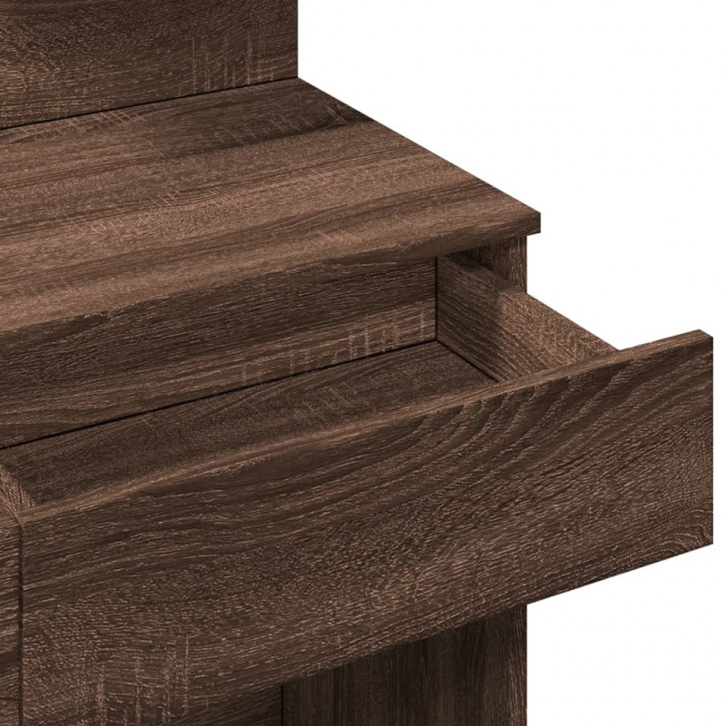 Toaletka z oświetleniem LED, brązowy dąb, 100x40x130 cm