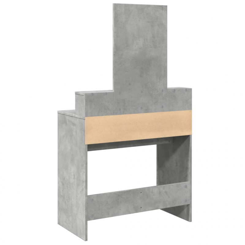 Toaletka z lustrem, szarość betonu, 80x41x144,5 cm