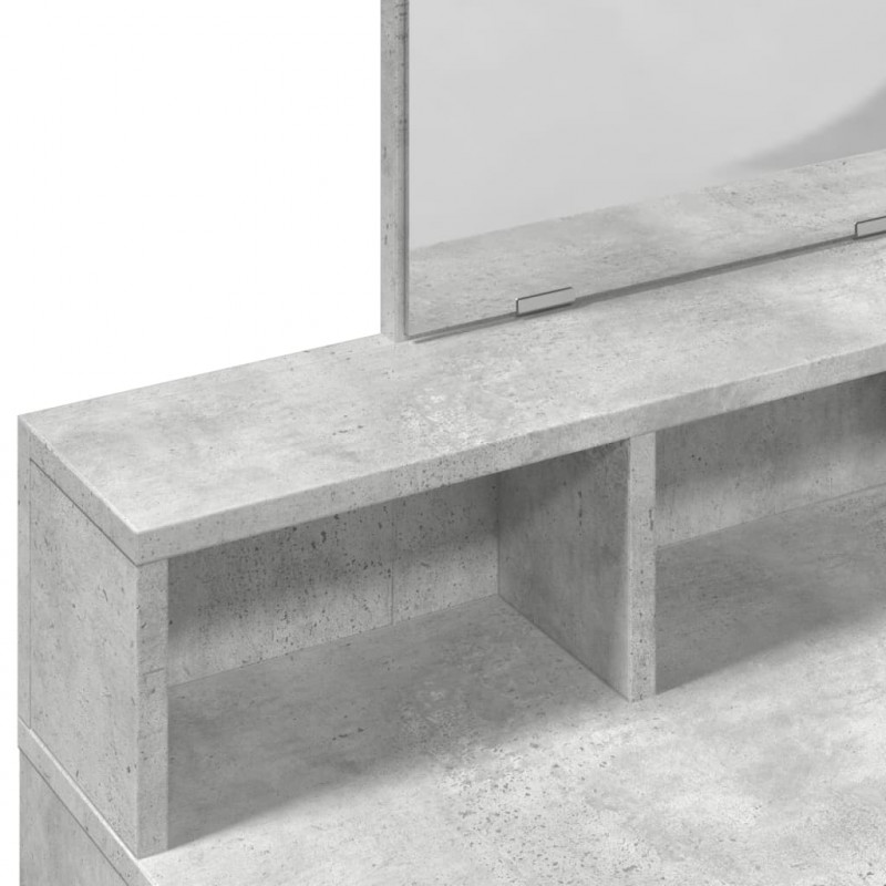 Toaletka z lustrem, szarość betonu, 80x41x144,5 cm