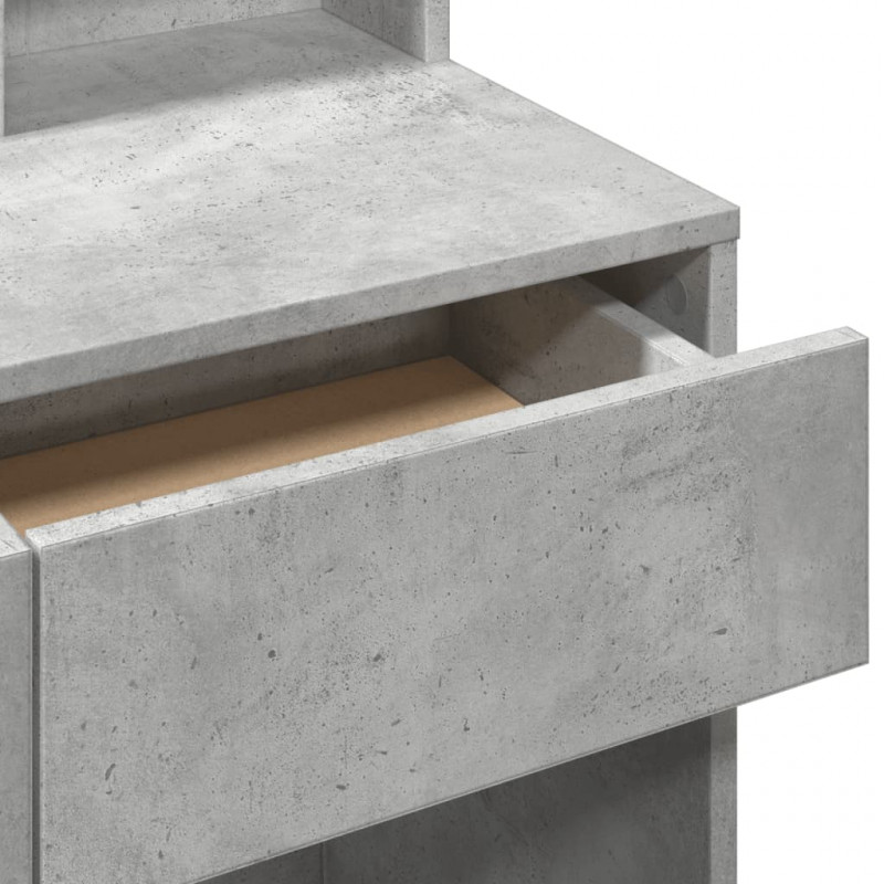 Toaletka z lustrem, szarość betonu, 80x41x144,5 cm