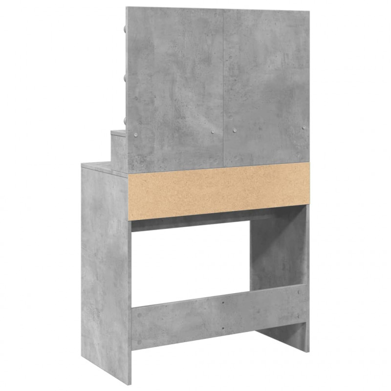 Toaletka z oświetleniem LED, szarość betonu, 80x41x134,5 cm