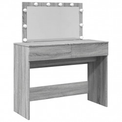 Toaletka z oświetleniem LED, szary dąb sonoma, 100x40x120 cm