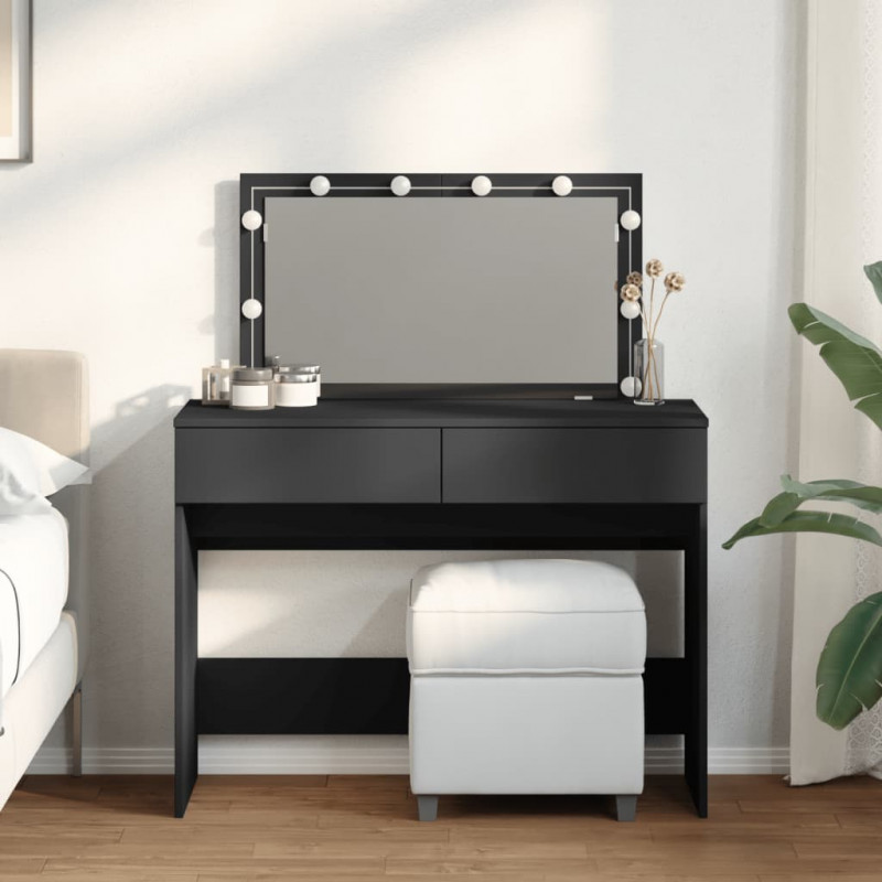 Toaletka z oświetleniem LED, czarna, 100x40x120 cm